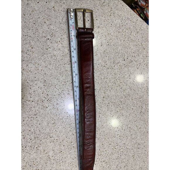 vintage USA handmade TRAFALGAR leather belt 34 brown - Picture 2 of 11